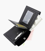 Slim Men Wallets New Short Zipper Card Holder Photo Holder Male Purse Simple Coin Pocket High Quality PU Leather Men's Wallet