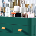 KYCOR-1Pc Cosmetics Receiving Box With Drawer Dust-Proof Desktop Makeup Organizer For Skin Care Products Household Storage