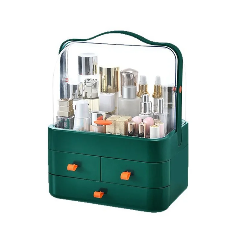 KYCOR-1Pc Cosmetics Receiving Box With Drawer Dust-Proof Desktop Makeup Organizer For Skin Care Products Household Storage