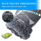 Winter Full Fingers Gloves for Men  Women  Warm Thicken Fleece Waterproof  Windproof Non  Slip for Skiing  Outdoor Running