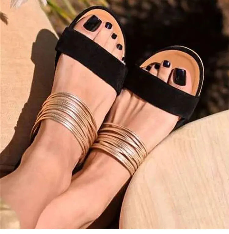 Women Slippers 2022 Summer New Bohemian Sandals Flat Casual Shoes Female Slip on Slides Woman Shoes Plus Size Sandalias Mujer