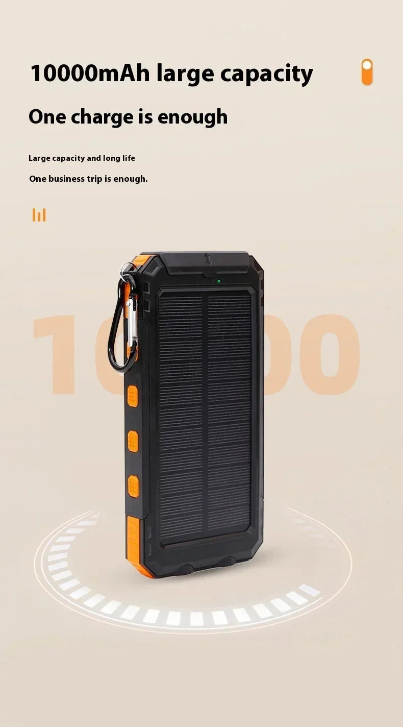 Solar Power Bank 20000mah Large Capacity Portable Charger Compatible with IOS Android USB-A and USB-C Fast Charging Powerbank