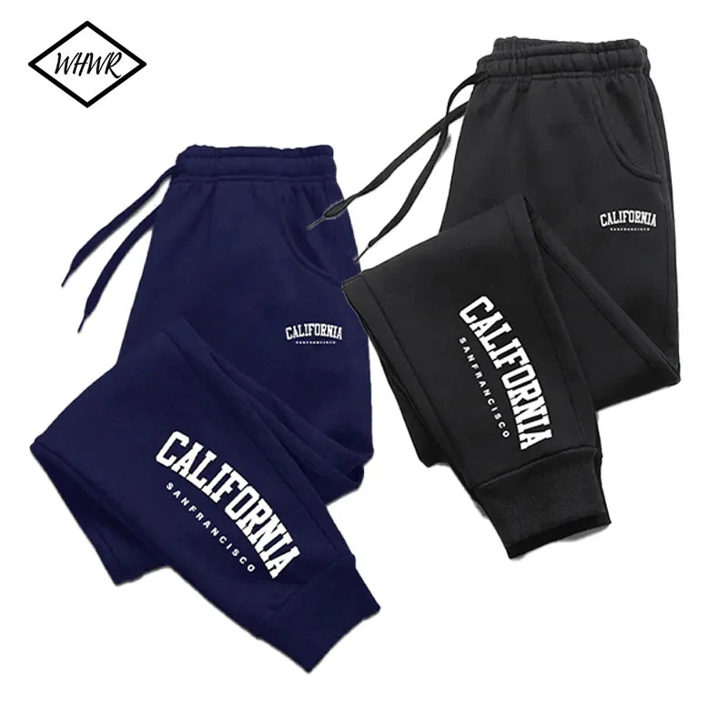 Men's Casual Pants Fashion Drawstring Printed Pants Joggers Workout Running Gym Fitness Sports Trousers Streetwear Trousers