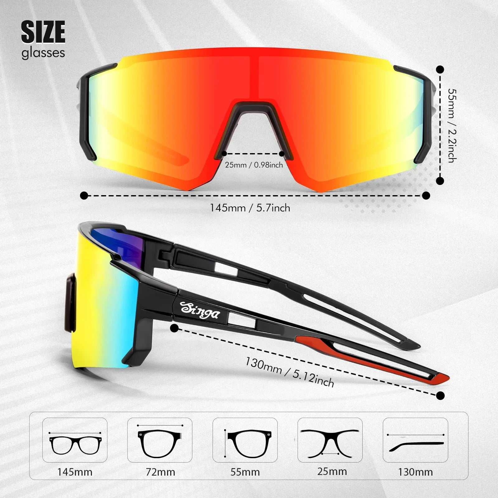 Cycling sunglasses Bike Eyewear Sports Dark Glasses Cycling Glasses Black Polarized Lens Eyepieces Outdoor Bicycle Goggles