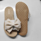 Women Slippers Fashion Trend Bow Anti Slip Sandals Wear-resistant Comfortable Soft Sole Flat Heel Slippers Home Slides Women