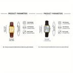 2pcs/Sets Couple Watches Casual Business Watches Analog PU Leather Quartz Wristwatch Ideal for Gifts To Men Watch & Women Watch