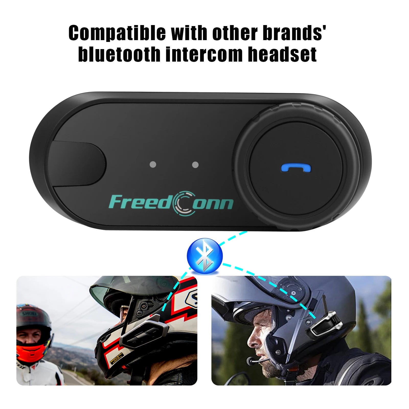 Freedconn Motorcycle Helmet Headset Stereo Bluetooth Hands Free Call Wireless Communication Interphone Music Sharing 6 Riders