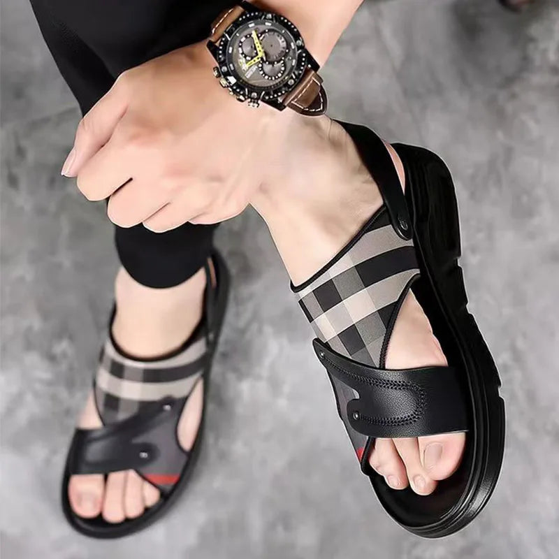 High-end Men's Sandals New Summer Sandals Men's Wear-Resistant Non-slip Soft Sole Outdoor Dual-purpose Sandals