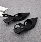 Weave Women Heeled Sandals Pointed Toe Elegant Shoes Woman Trend New Slippers Fashion Heels Women Zapatos Mujer