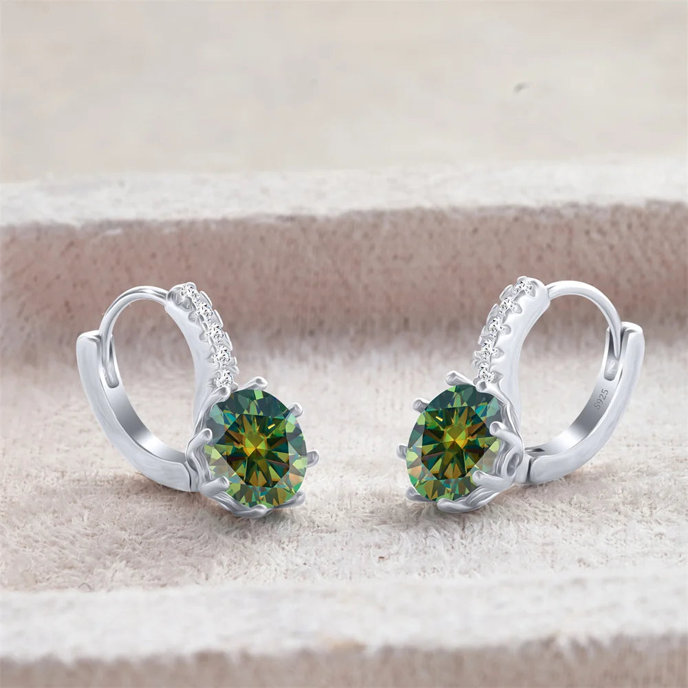2 Carat Moissanite Drop Earrings Silver Stud Classic Solitaire Jewelry Women's Fashion Diamond Ear fine Jewelry gift