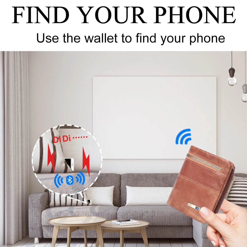 Smart Wallets GPS Tracker Card For Android And IOS Men Wallet  Card Holder For Air tags Magsafe Men Gift Fathers Day Gift
