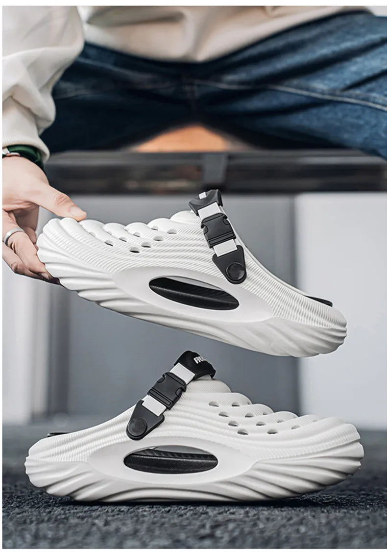 New Men Massage Slippers Slides Indoor Outdoor Sandals Beach Casual Shoes Comfortable Sole Men's Slippers