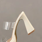 Women's Clear Sandals Summer Elegant Ladies Causal Mules Slippers Open-toe Sexy Luxury Women Fashion High Heels Platform Sandals