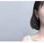 Modian New Blue Crystal Round Eyes Dangle Earrings for Women 925 Sterling Silver Gold Color Fashion Party Jewelry Gifts