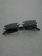 1/2 PCS Fashionable Trendy Frameless Rectangular Personalized Sunglasses For Daily Life