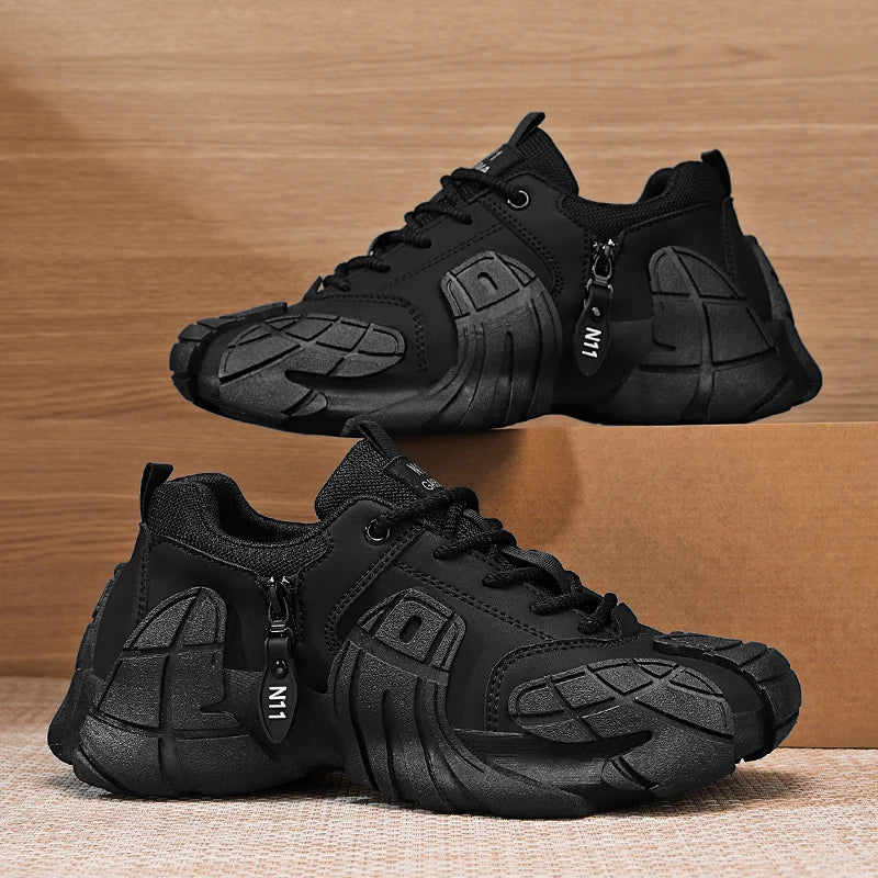 Men's Shoes 2025 Spring New Large-size Outdoor Casual Sneakers Men Thick-soled Trendy Shoes Shock-absorbing Anti-slip