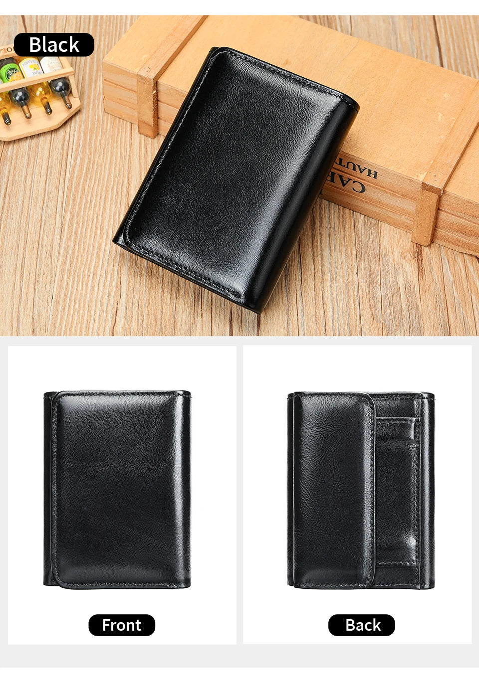WESTAL Men's Leather Wallets for Card Holders Short Coin Purse Men Wallet Clutches for Photo Money Bags
