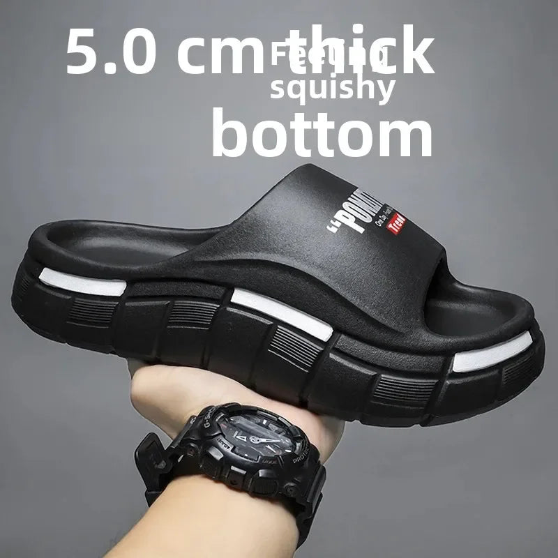 Men's Slippers for Home Use with Letter Patterns in Multiple Colors.Summer Soft Anti-slip Quick-drying and Lightweight Sandals