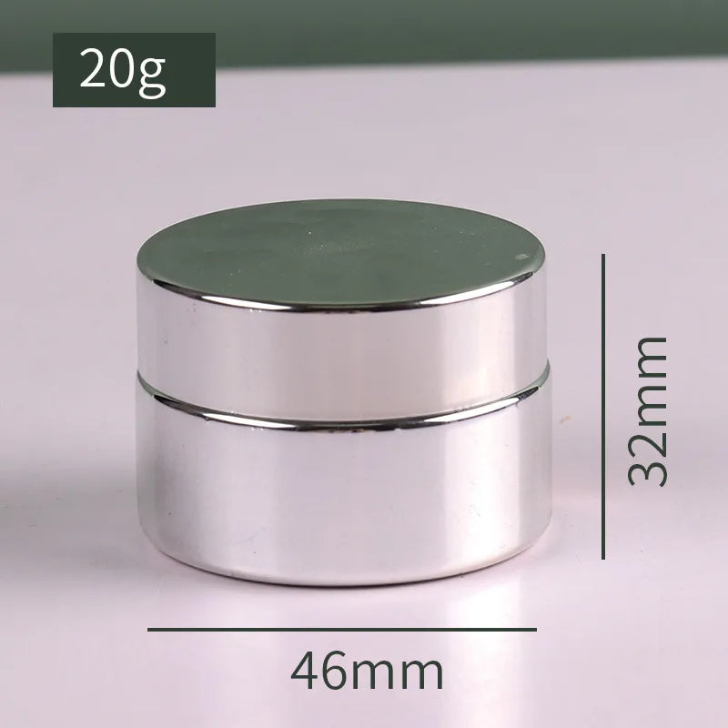 Cosmetic Jar 5-50g Face Cream Glass Bottle Silver Glass Cream Jar Cosmetic Container Empty Nail Glue Jar Travel Makeup Container