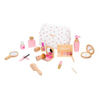 Makeup Toy Kits Wooden Makeup Toys with Cosmetic Bag for Girls Role Playing Games Pretend Play Makeup Beauty Set Birthday Gifts