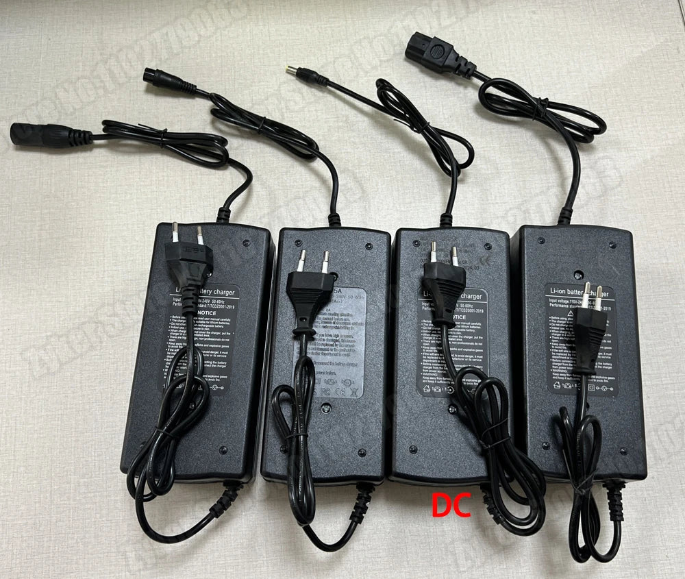 36V 48V 60V 72V Charger 2A 3A 5A Lithium Battery Pack 42 54.6 67.2 84V 10 13 16 20S DC EU Smart Intelligent Fast Charging Charge