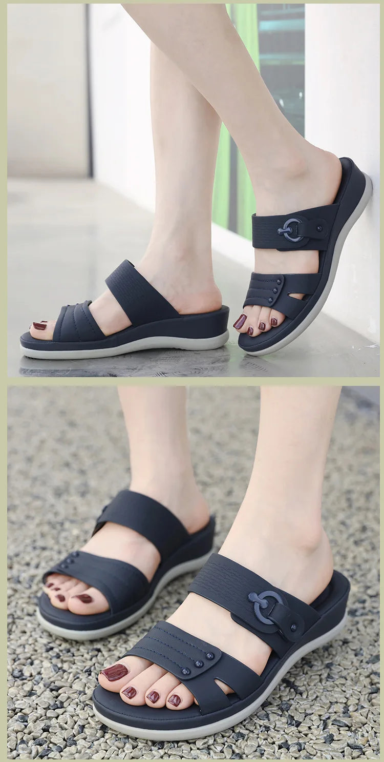 Female Shoes Slippers Soft Big Size Low Platform Summer Clogs Woman Luxury Slides Comfort Beach Designer Scandals Casual