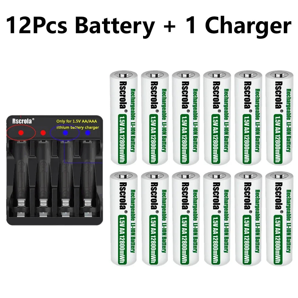 Portable AA Rechargeable Battery Fast Charge 1.5v Li-ion Battery Smart Battery Charge Protection Waterproof Dustproof Shockproof