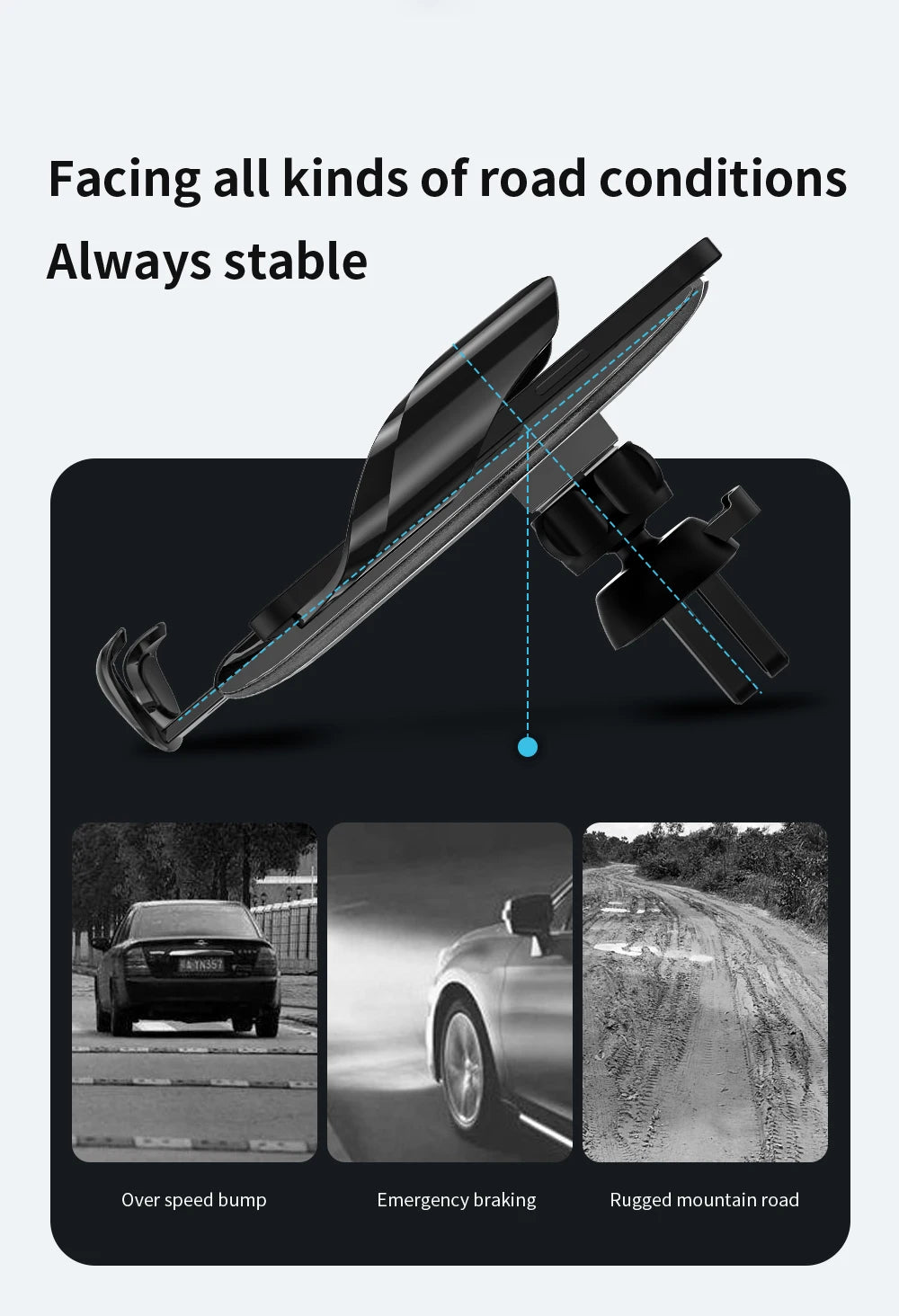 Car Mobile Holder Special Fixed Bracket Base for Ford Raptor F150 2021 2022 2023 Wireless Charging Accessories Car Phone Holder