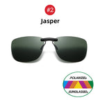 Square Clip On Sunglasses Women Polarized Black Lens UV400 Night Vision Driving Men Goggles Clips Anti Glare Vintage Glasses