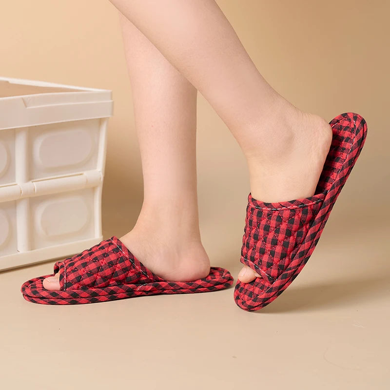 Women Slippers Lightweight Home Shoes Antislip Soft Indoor Fabric Slippers