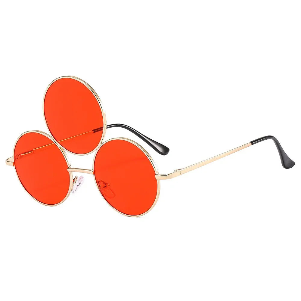 Sunglasses Third Lenses 3 Eyes Round Women Metal Fashion Vintage Sun Glasses For Men Fashion Eyewear Shades UV400