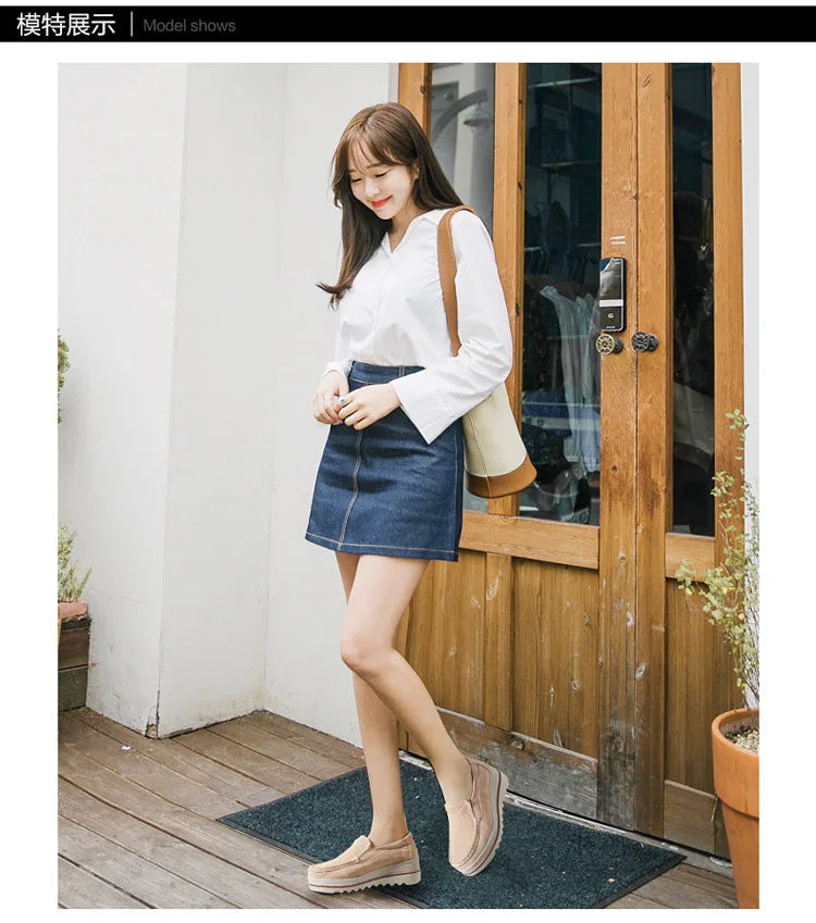 2023 Spring Women Flats Shoes Platform Slip On Flats Woman Sneakers Female Suede Ladies Tenis Loafers Moccasins Casual Shoes