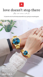 OLEVS 3650 Couple Watches For Men Women Number Scale Waterproof Quartz Dress Wristwatch Luminous Luxury Calendar Business Watch