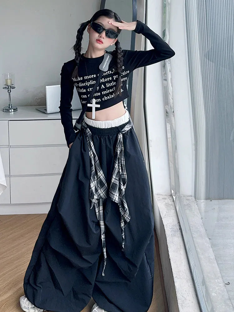 Pants Two Pieces Set Grid Trousers Tops Suits Casual Daily Childrens Clothes 2025 New Fashionable Children Autumn Clothing Girls