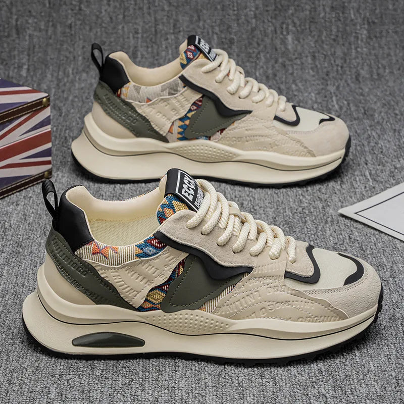 Men's Shoes 2025 Spring New Casual Versatile Comfortable Fashion Trend Niche Non-slip Wear-Resistant Retro Sneakers