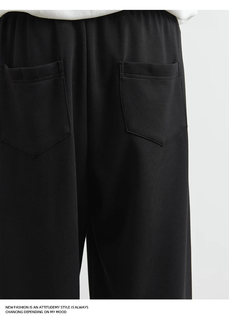 Men's American Fashion Casual Pants 2025 Summer New Style Solid Color Loose Drag Sweatpants Sports Straight Trousers Men's Wear