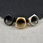 Jiayiqi Men's Ring Punk Rock Frosted 316L Stainless Steel Signet Ring For Men Hip Hop Party Jewelry Male Wedding Ring size 7-13