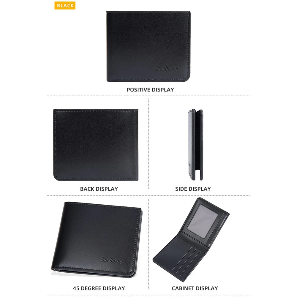 Men's PU Wallet, High - Quality Leather - Like, 6 Magnetic Slots + 1 Banknote Slot, Zipper Coin Pocket, ID Card Window