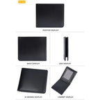 Men's PU Wallet, High - Quality Leather - Like, 6 Magnetic Slots + 1 Banknote Slot, Zipper Coin Pocket, ID Card Window