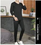 Men's round Ne Thiened Warm Underwear Set Youth Autumn Winter Thermal Clothing Long Sve Pants Home Clothes Innerwear