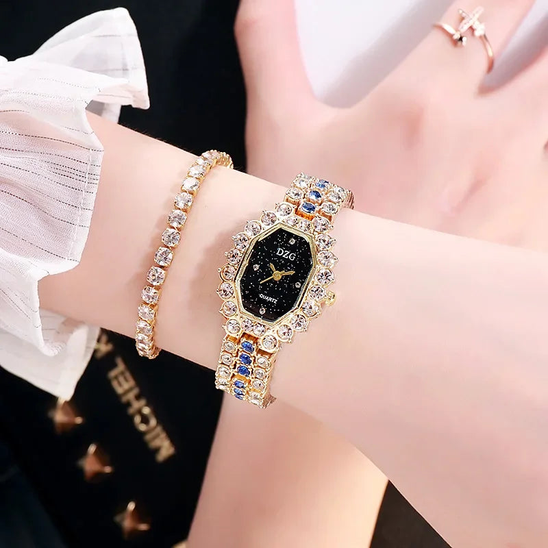 Women's Watches New Famous Luxury Brands Women Watch Fashion Rhinestone Stainless Steel Quartz Ladies Wristwatches Reloj Mujer