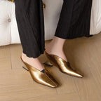 Women's Slippers 2025 New Summer Luxury Fashion Sandals Cover Toe Mid High Heels Rubber Sole Slippers Women's Shoes Sandals