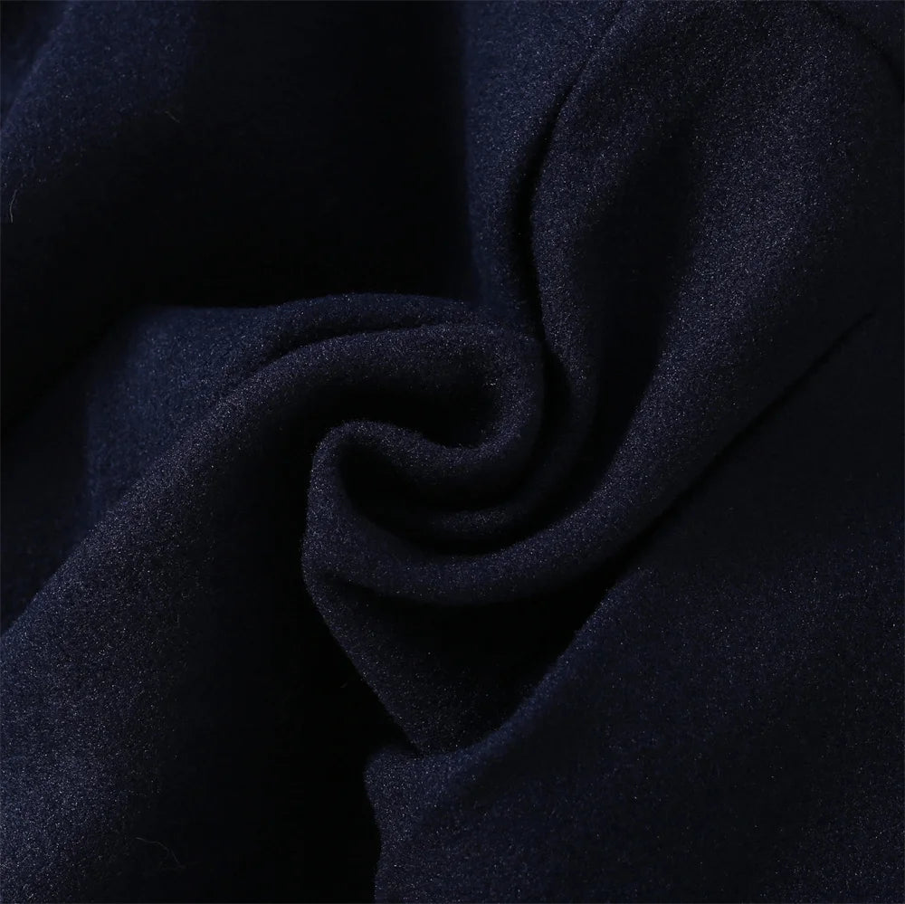 Winter New Girl'S Coat Long Warm Solid Color Fold Lapel Simple Fashion Girl Shawl Long Sleeve Loose Woolen Long Coat