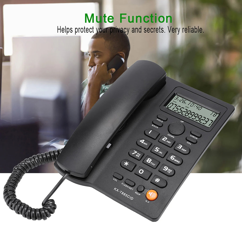 Caller ID Telephone Desktop Corded English Landline Support Handsfree Calling Pause Hold Mute Function for Home Hotel Office