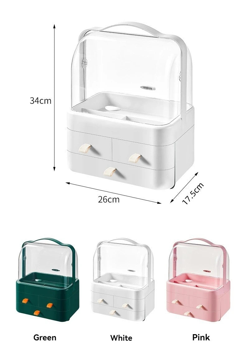 Cosmetic Storage Box Internet Celebrity Dust-Proof Cosmetic Storage Rack Desktop Skin Care Products Lipstick Dressing Table