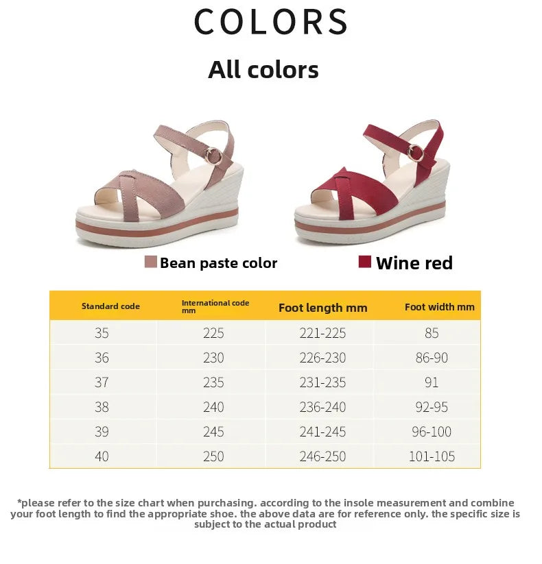 Women's Sandals Mix Color Wedges Heels Sandals Summer 2025 Shoes Woman Heeled Sandals Platform Summer Shoes Women Block Footwear