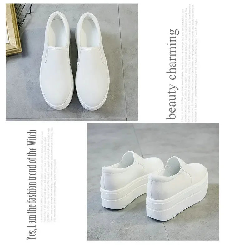 Women Flat Platform Canvas Shoes Flats Woman Casual Sneakers Girls Student Thick Soled Loafers Ladies Slip on tenis de mujer