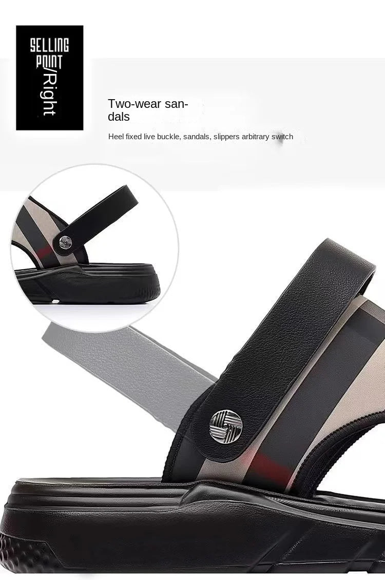 High-end Men's Sandals New Summer Sandals Men's Wear-Resistant Non-slip Soft Sole Outdoor Dual-purpose Sandals