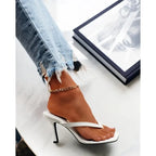 2025 Summer Slippers Women Shoes Fashion Sexy Thin Heels Flip Flops Woman Shoes High Heels Sexy Ladies Slipper Plus Size 42