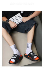 Men Fashion Massage Slippers Indoor/Outdoor Sandals Beach Flip Flop Thick Sole Male Slides Summer Non-Slip Men Shower Slippers